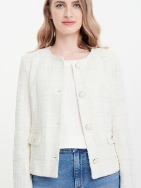 New 100% Wool Hand Made Tweed Short Coat Jacket